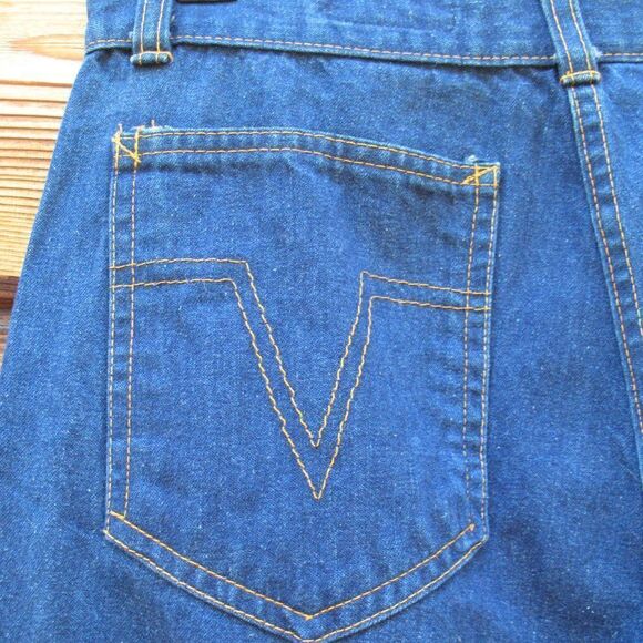 Vintage 70's High Rise Flare Fringe Jeans - Picture 10 of 11